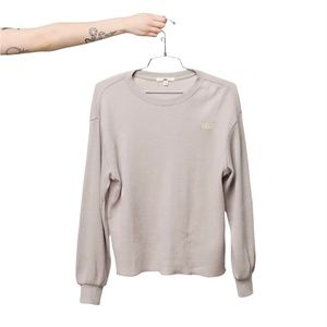 VANS WOMEN’S Size XL VN0A4SCAZKT LORRAINE LONG SLEEVE THERMAL TOP Beige Cotton
